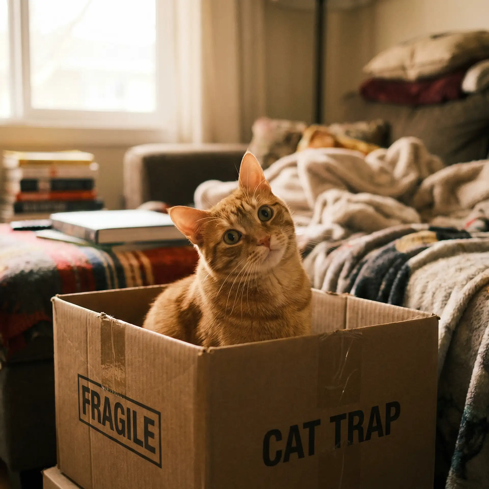 橘猫躲在纸箱里 - 保卫萝卜2 20关